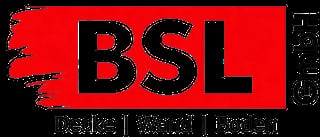 BSL Booster World Rockin logo with red background and black text